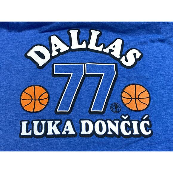 Homage Luka Doncic #77 NBA Dallas Mavericks T-Shirt Blue Men's Size 2XL - Picture 8 of 9